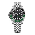 GMT Traveller 40 – Black Dial | Stainless Steel Jubilee Bracelet & Black-Green Ceramic Bezel