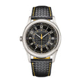 Modern Classic 40 – Black Dial with Orange Accents | Silver Tone Case & Black Fabric Strap