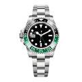 Dual Time 40 – Black Dial | Steel Bracelet & Green-Black Ceramic Bezel
