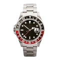 Dual Time 40 – Black Dial | Steel Bracelet & Red-Black 24H Bezel