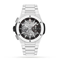 Fusion Chronograph 42 – Black Skeleton Dial | White Case & Black Rubber Strap