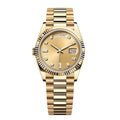 President 40 – Champagne Dial | Gold Tone Bracelet & Diamond Markers