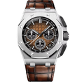 Chronograph 44 – Steel Case | Brown Grid Dial & Leather Strap